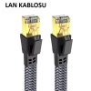 ® Yeni Ürün Cat 8 LAN Kablosu –Ethernet Kablosu Örgü Kaplama, Yüksek Hızlı  (15 METRE)